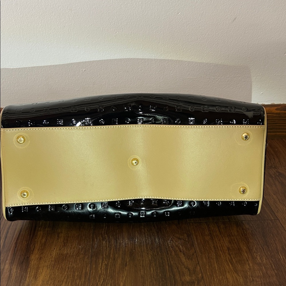 Arcadia Black patent leather and Tan Satchel with Red Accents - Picture 5 of 9